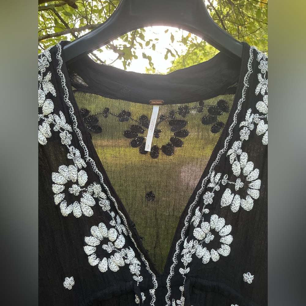 Free People Wild Fable Black Embroidered Midi Dress - Picture 3 of 5